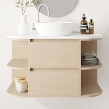 Avion 900mm Wall Hung Single Vanity with Solid Surface Countertop